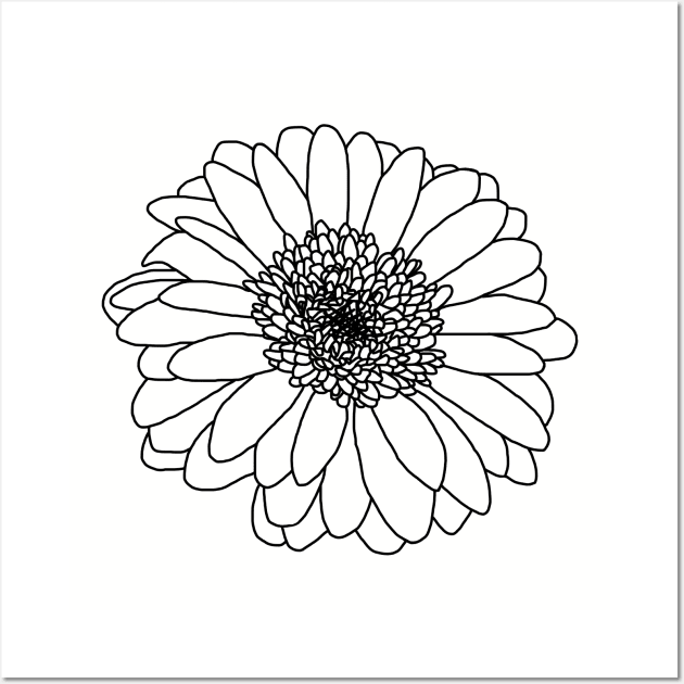 Gerbera Floral Line Drawing Wall Art by ellenhenryart